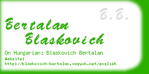 bertalan blaskovich business card